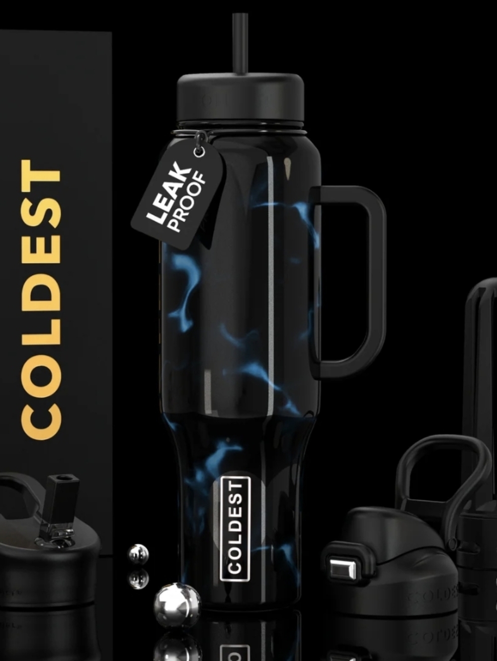 Coldest Water Bottle Blue Opal 46 Oz